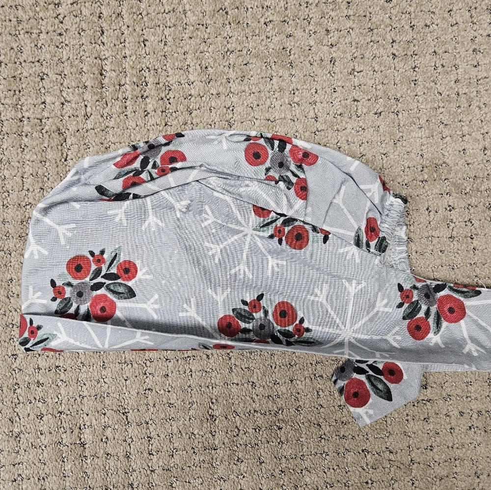 Women's Winter Floral Euro scrub cap
